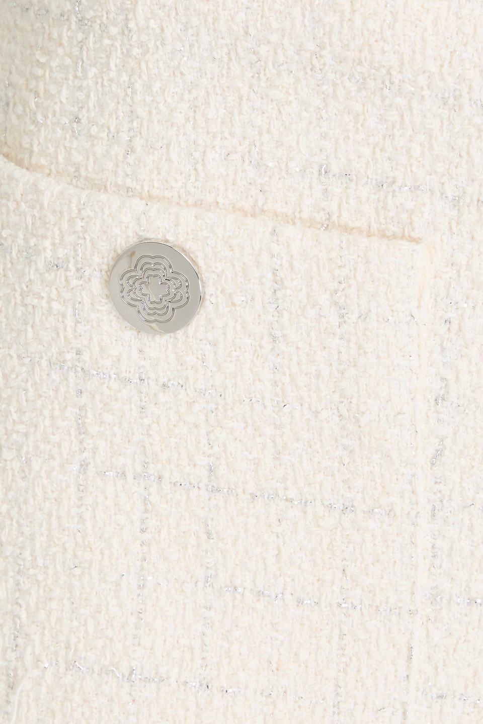 MAJE METALLIC CHECKED COTTON-BLEND TWEED SHORTS