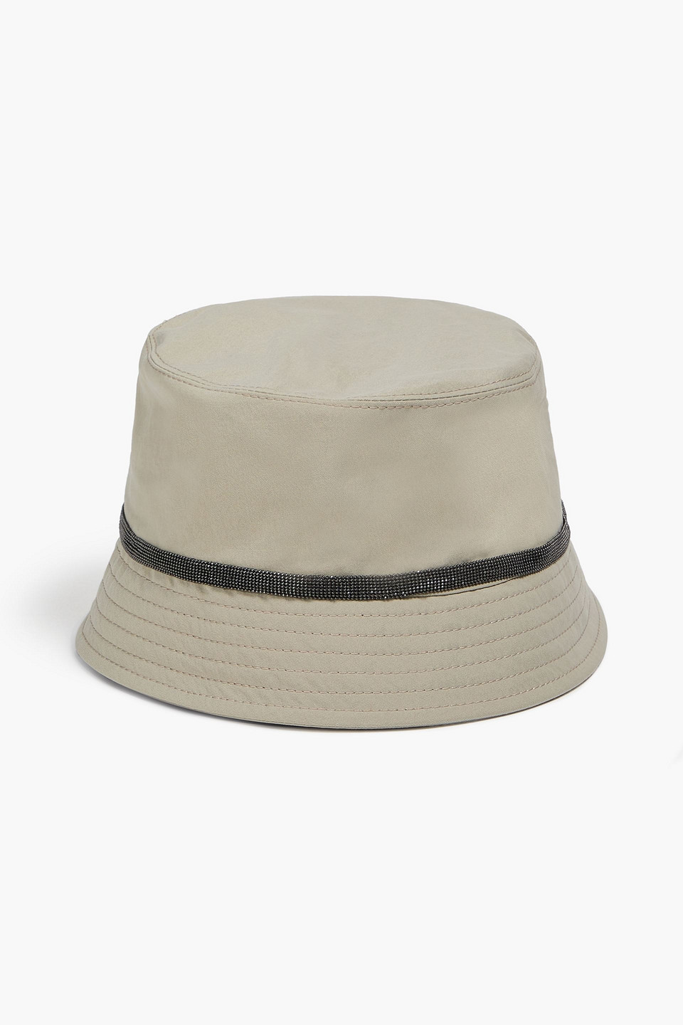 Brunello Cucinelli - Bead-embellished shell bucket hat - Green - L