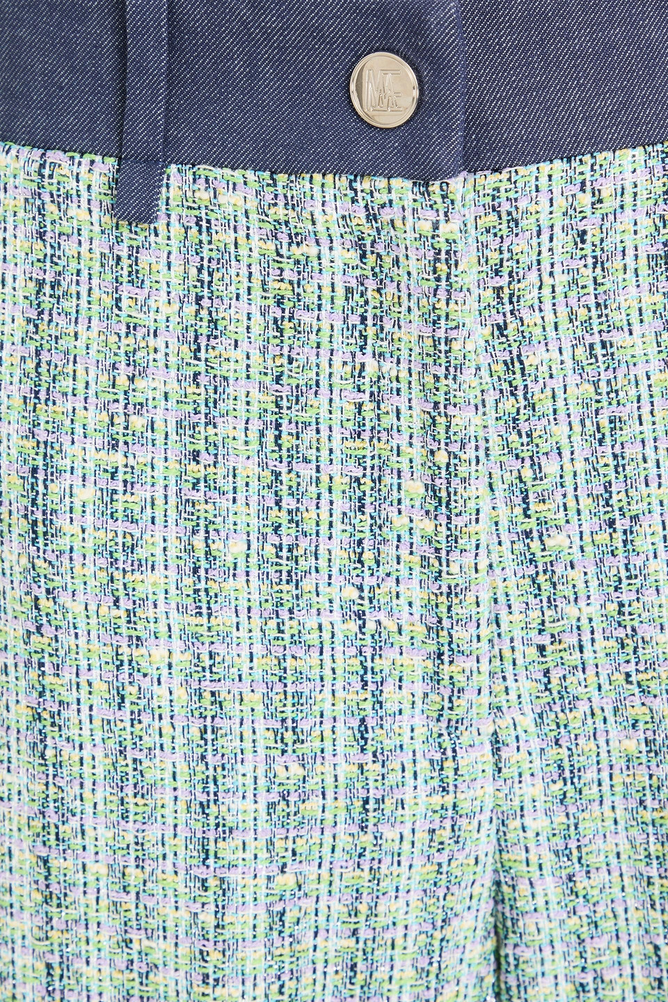 MAJE METALLIC TWEED WIDE-LEG PANTS