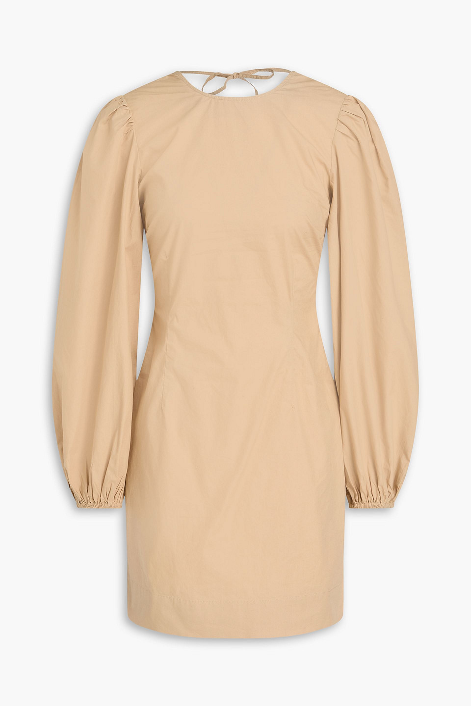 GANNI - Cutout cotton-poplin mini dress - Neutral - DE 40
