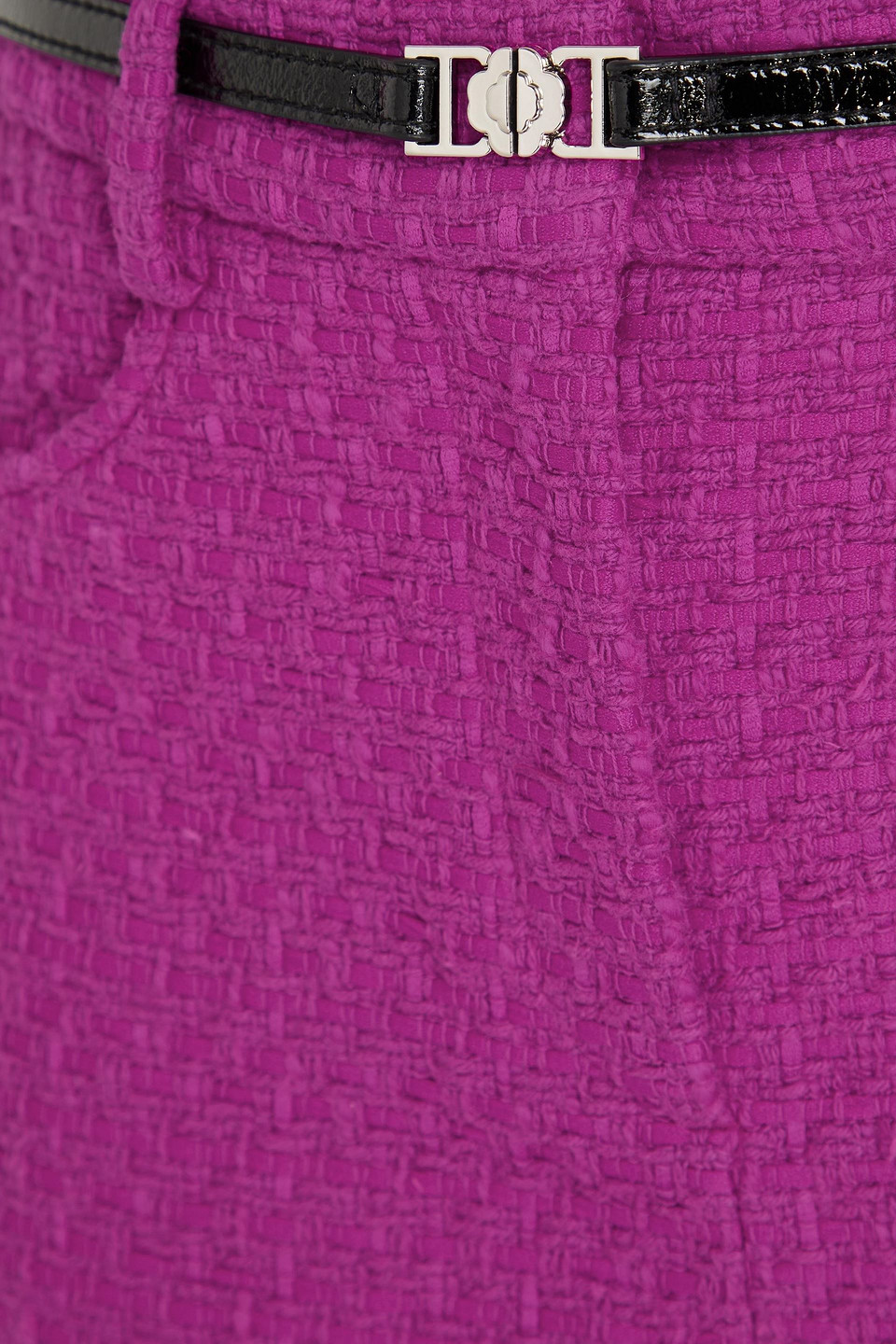 MAJE BELTED COTTON-BLEND TWEED MINI SKIRT