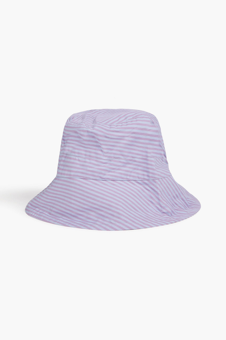 GANNI - Striped cotton-poplin bucket hat - Purple - M/L