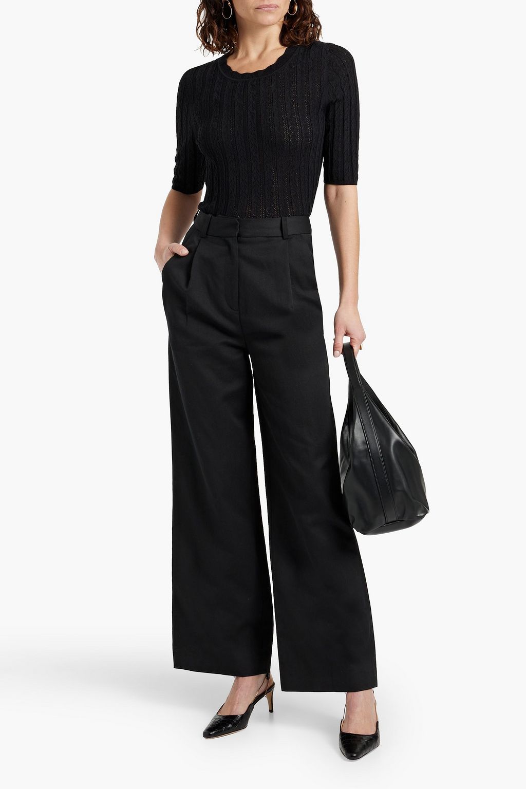 LOULOU STUDIO Culli cropped pointelle-knit top