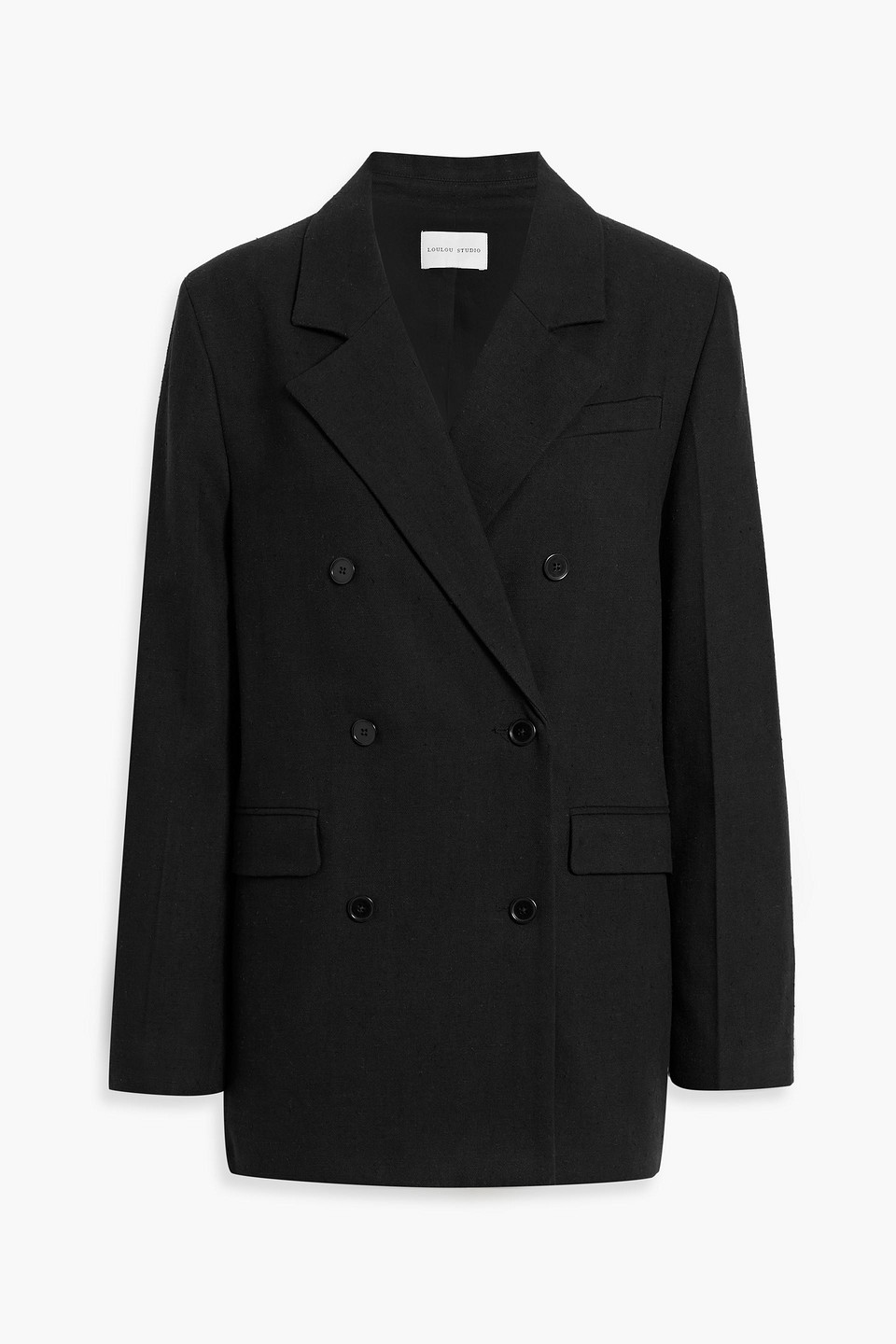 Shop Loulou Studio Gorak Double-breasted Cotton-blend Twill Blazer In Black