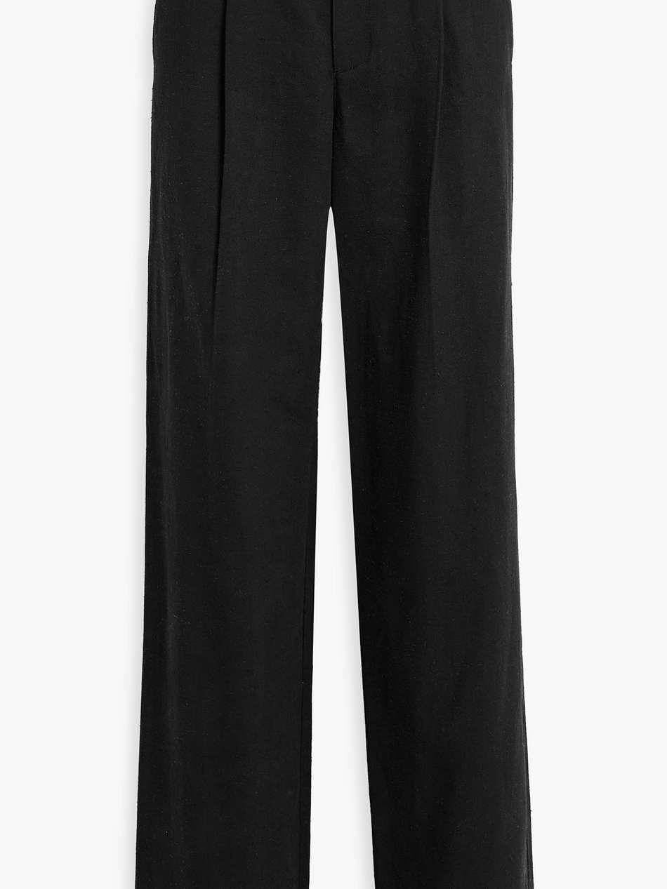 jiva pleated cotton-blend twill straight-leg pants