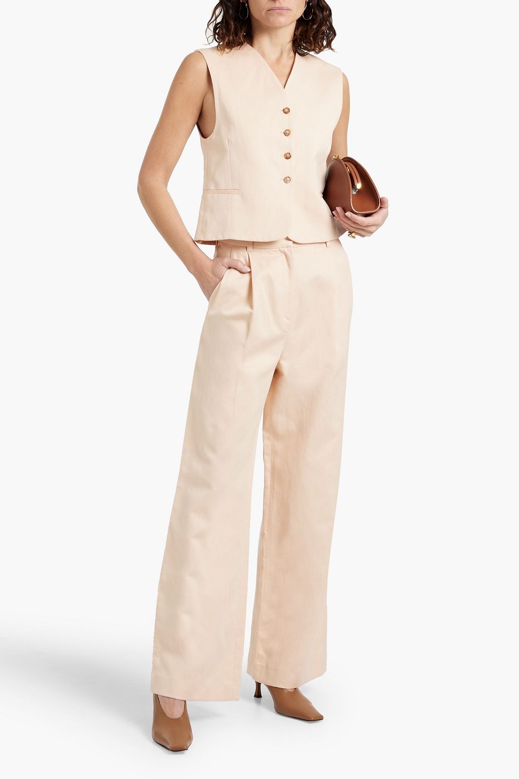 LOULOU STUDIO Iba cotton and linen-blend twill vest