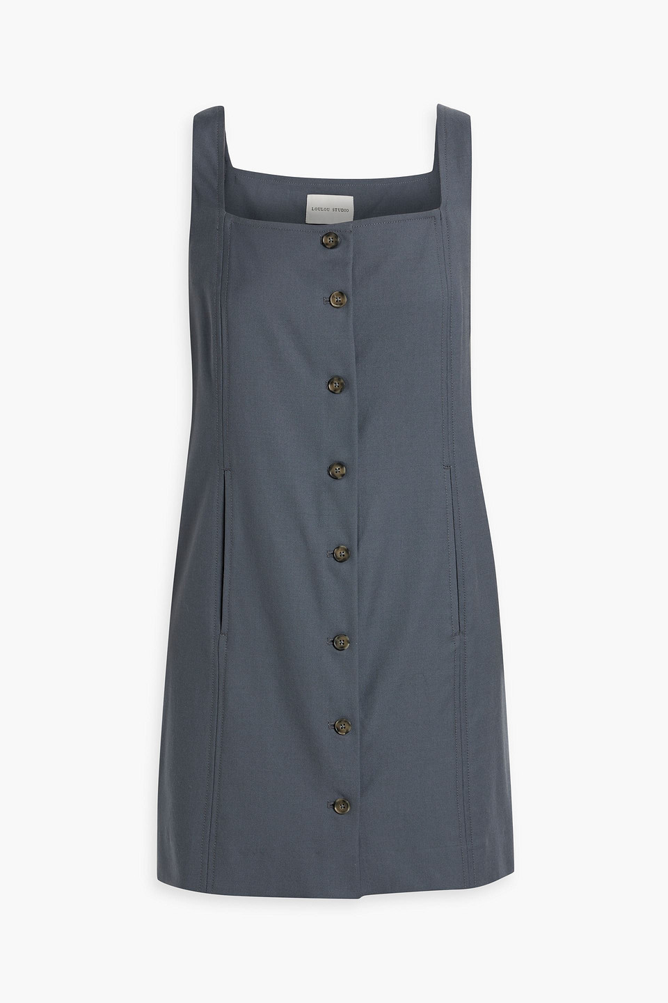 Loulou Studio Idon Wool-twill Mini Dress In Dark Gray