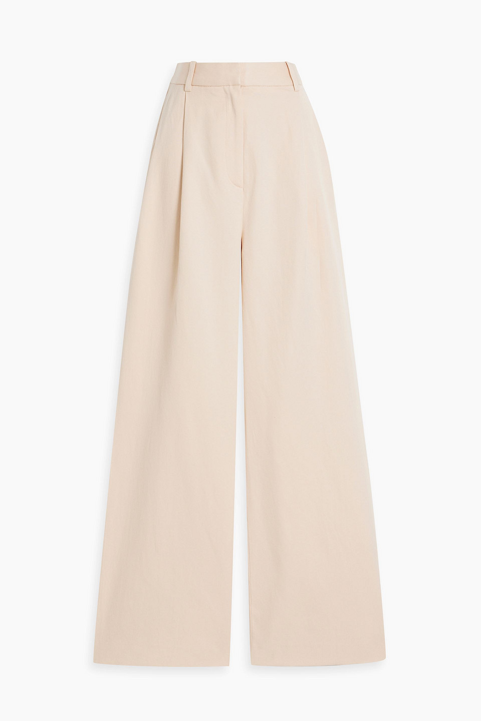 Loulou Studio Idai Cotton And Linen-blend Twill Wide-leg Pants In Blush