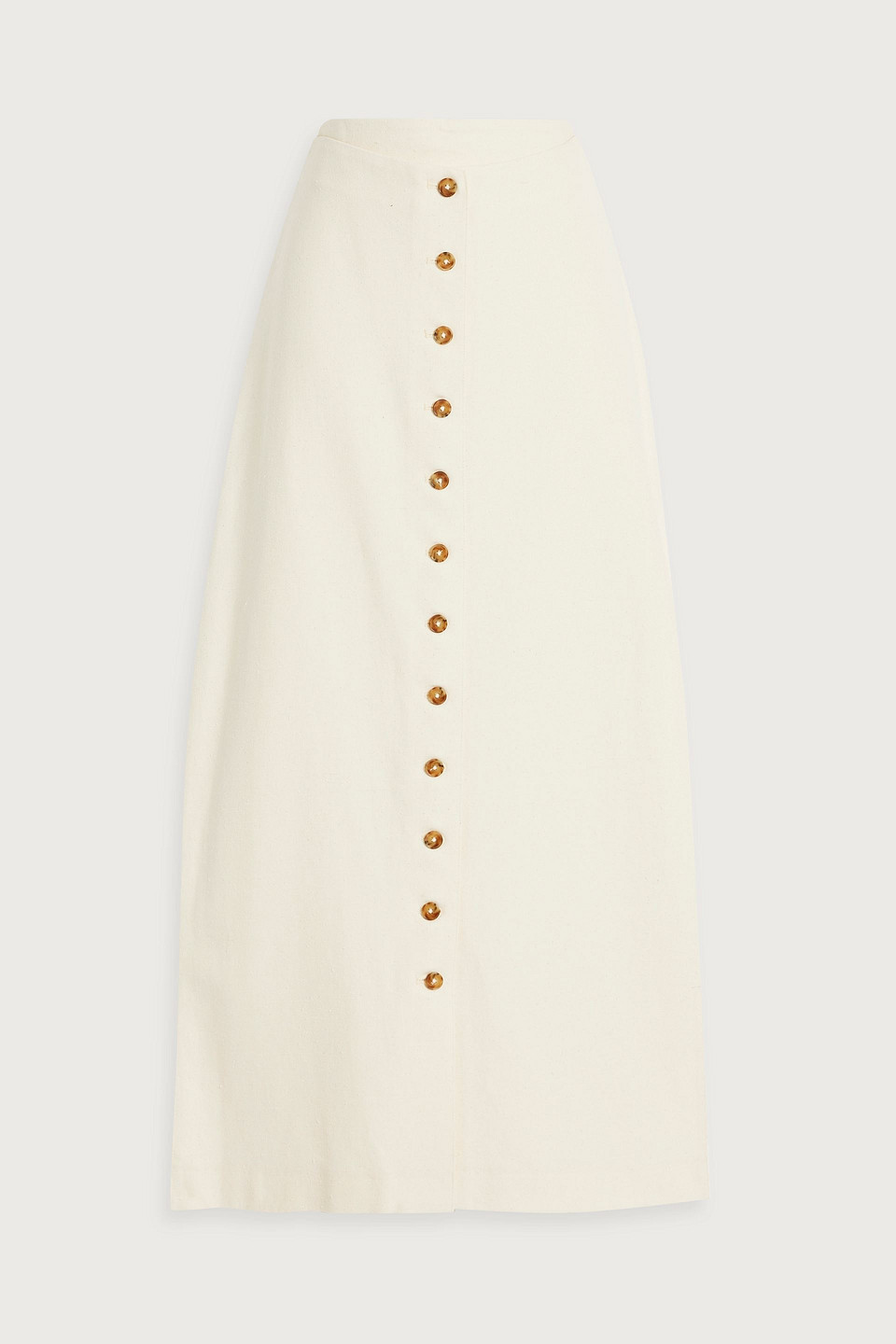 Atri layered cotton-blend twill midi skirt
