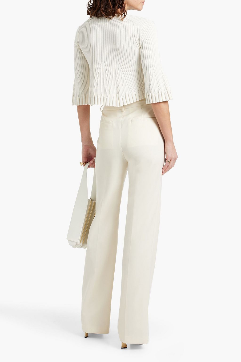 LOULOU STUDIO Ammi cropped ribbed silk-blend top
