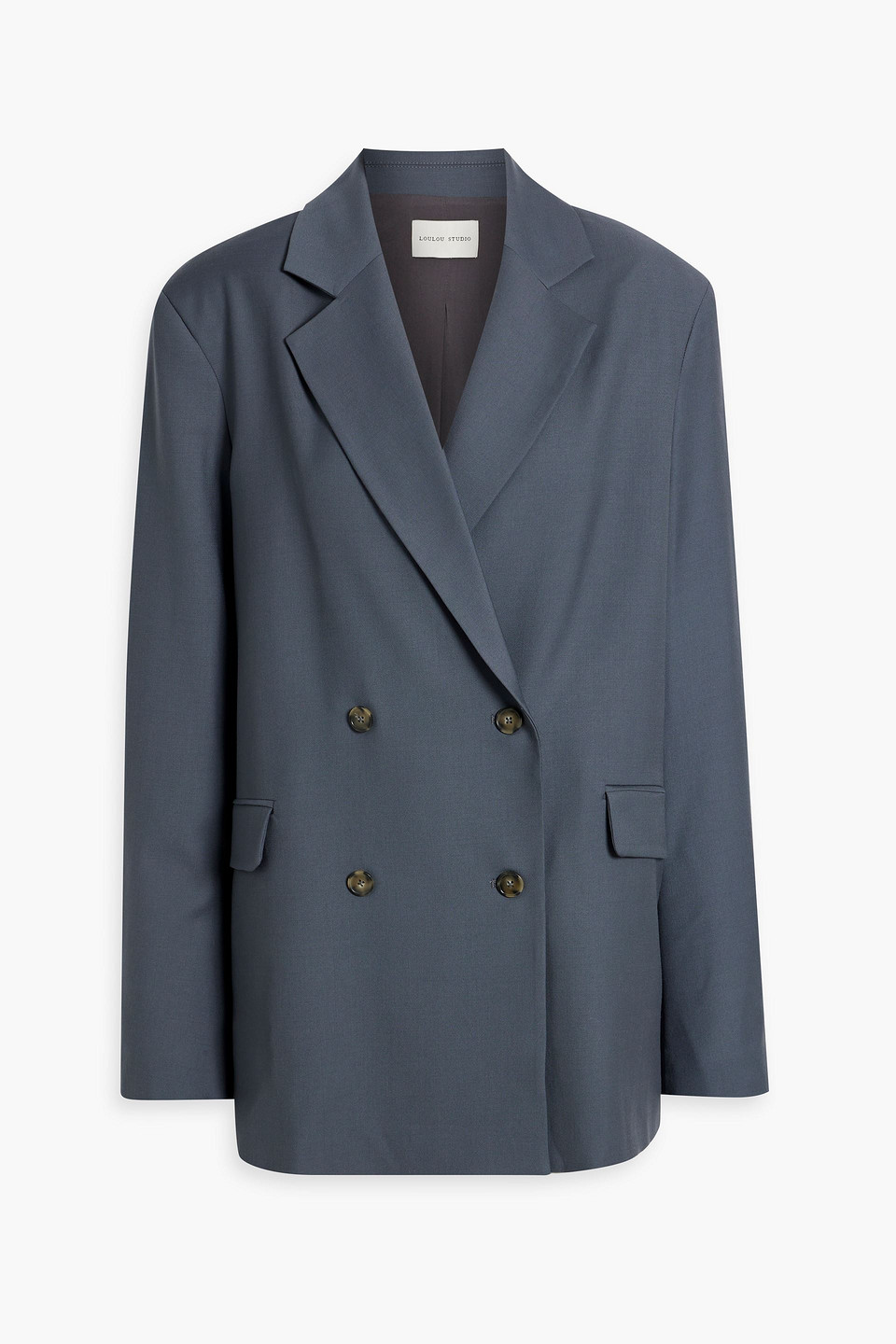 Loulou Studio Donau Double-breasted Wool-twill Blazer In Anthracite
