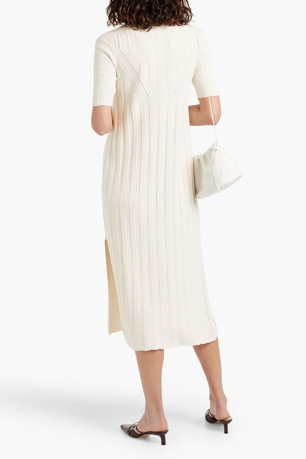 LOULOU STUDIO Elyna ribbed silk-blend midi shirt dress