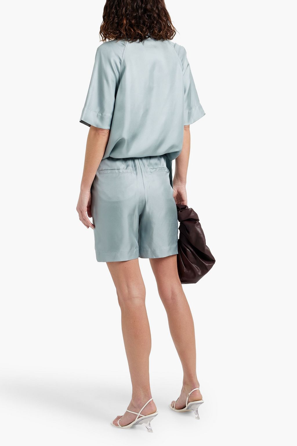 LOULOU STUDIO Poseidon silk-twill shorts