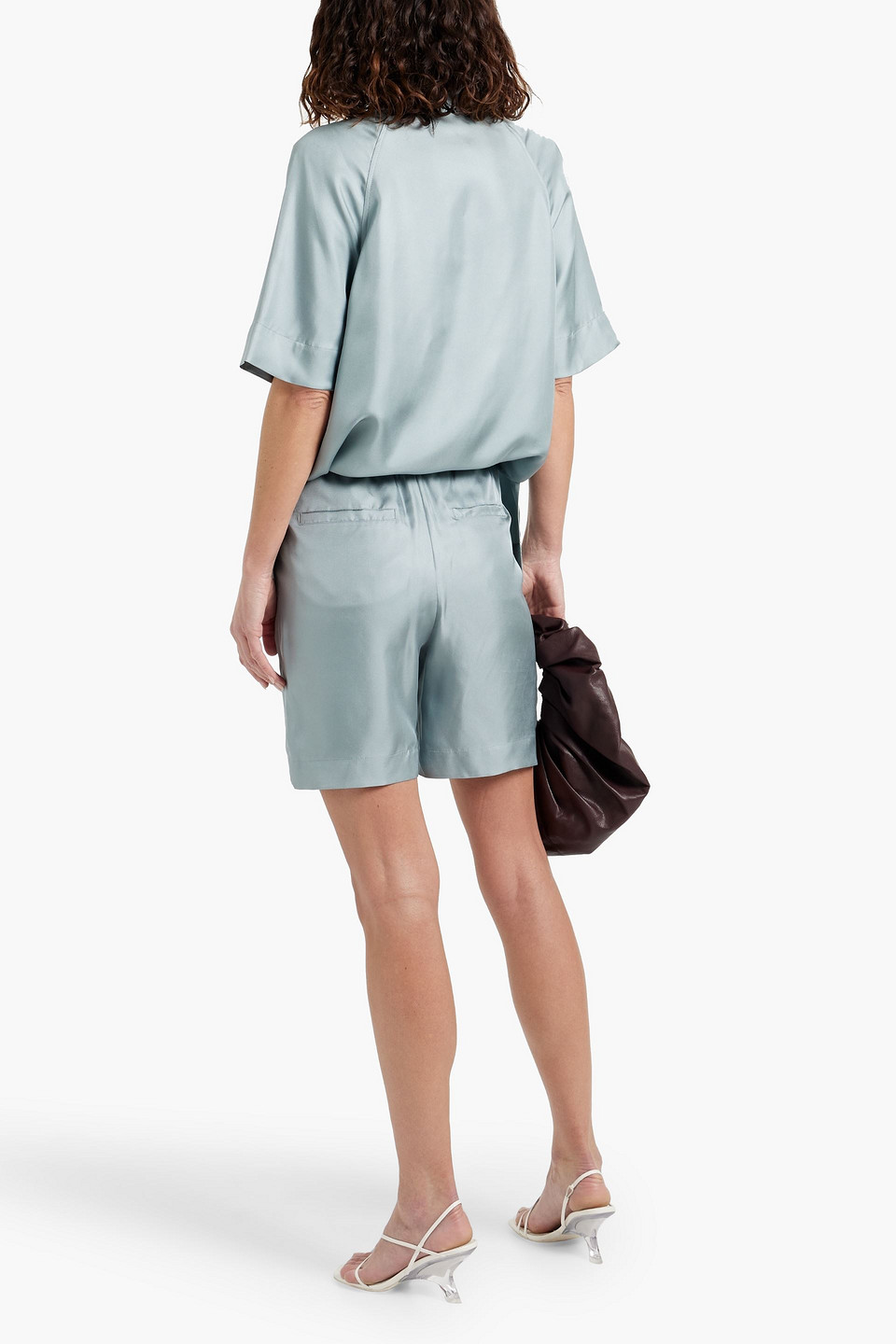 LOULOU STUDIO POSEIDON SILK-TWILL SHORTS