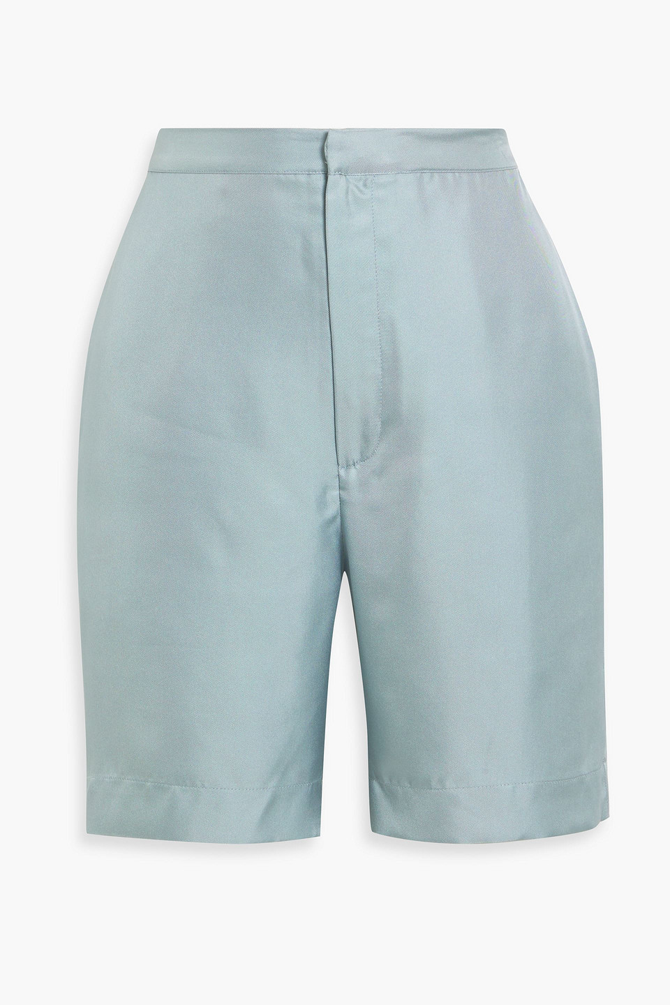 Loulou Studio Poseidon Silk-twill Shorts In Slate Blue