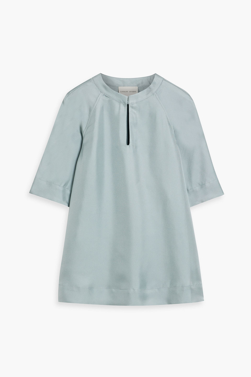Loulou Studio Zeus Silk-twill Top In Slate Blue
