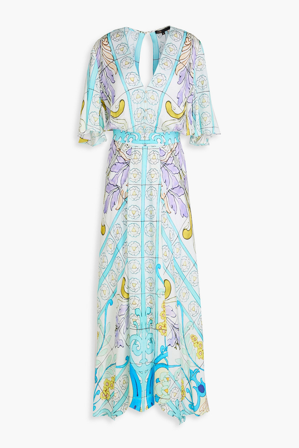 Printed satin maxi dress
