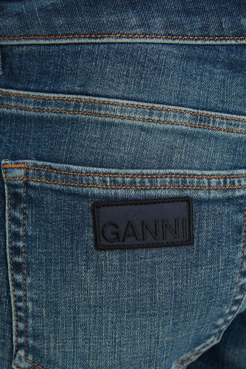 GANNI جينز بحواف واسعة وبخصر متوسط الارتفاع