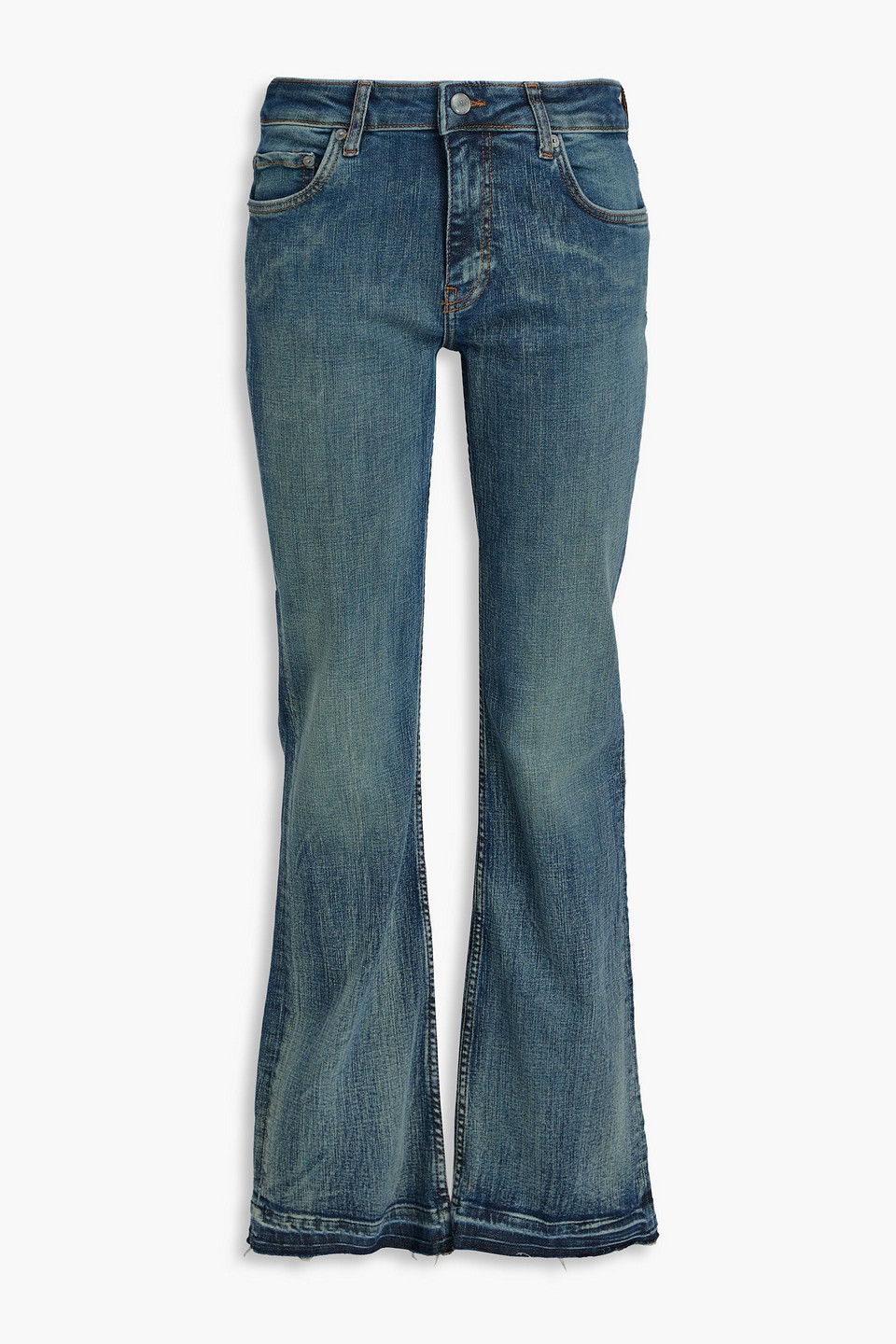 Ganni Mid-rise Flared Jeans In Mid Denim