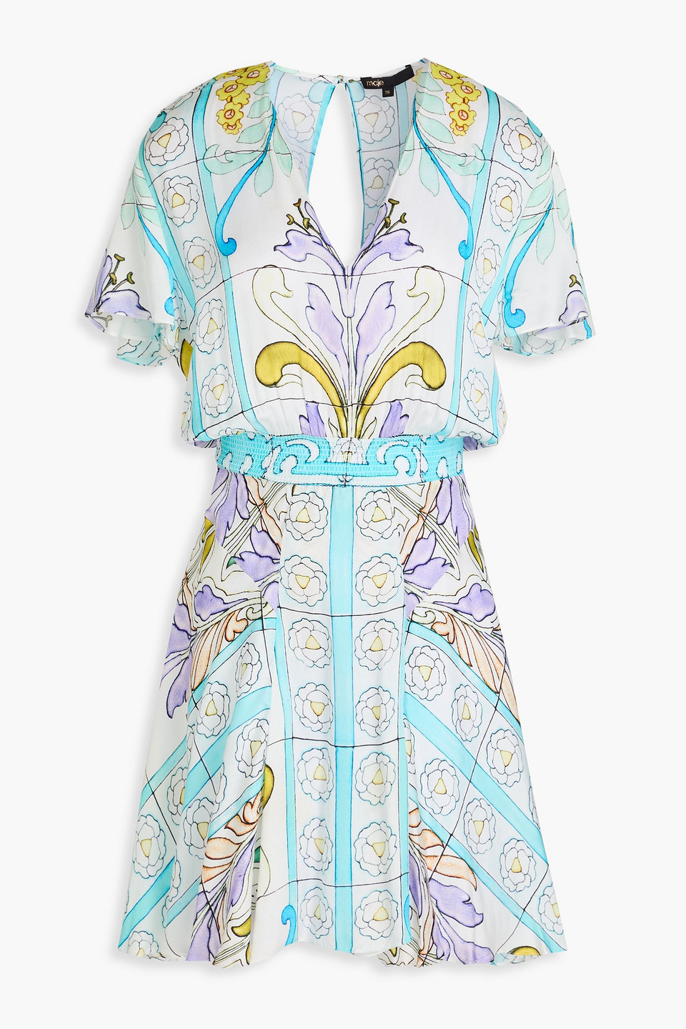 Printed satin mini dress