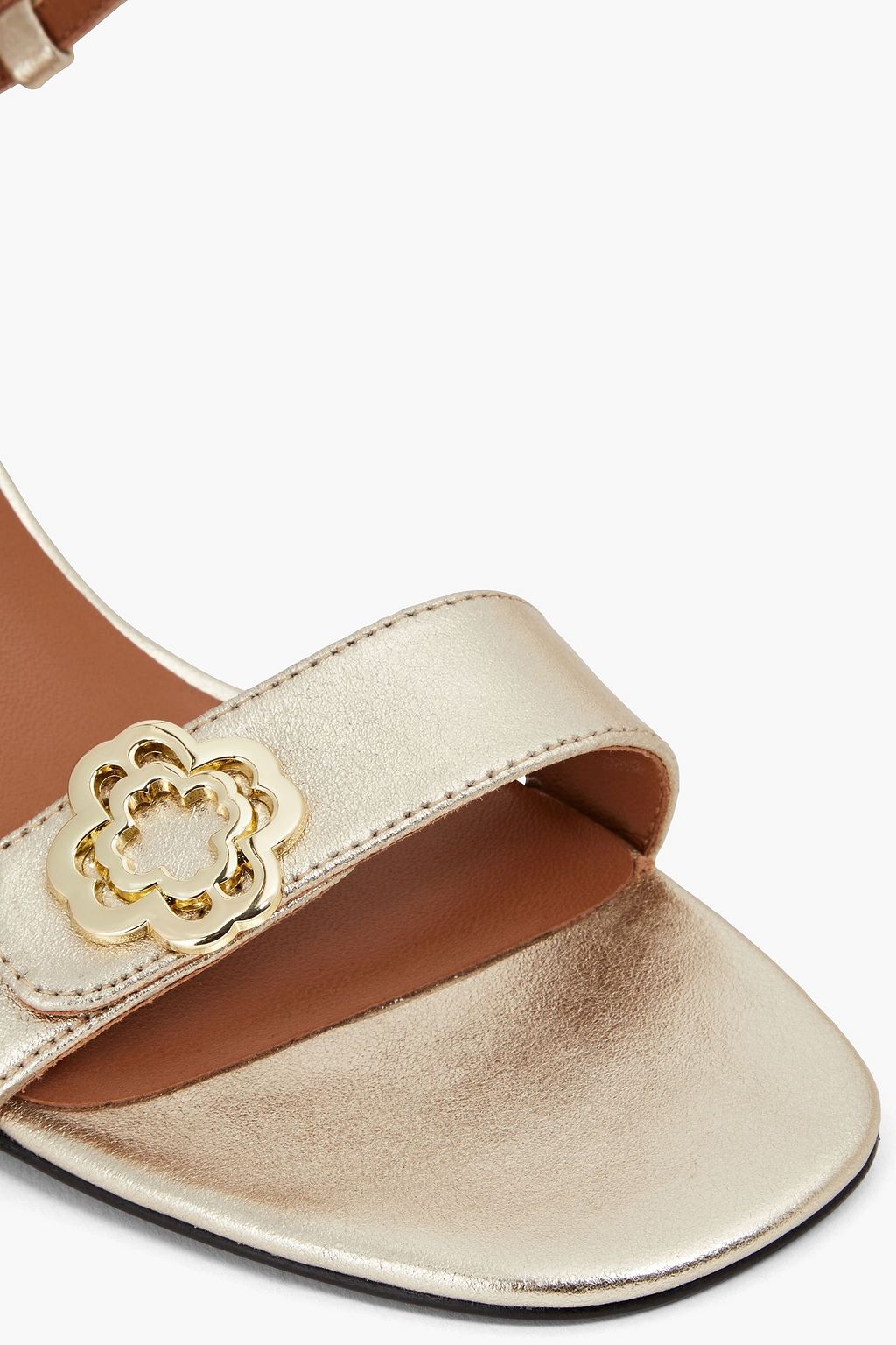 MAJE Embellished metallic leather sandals