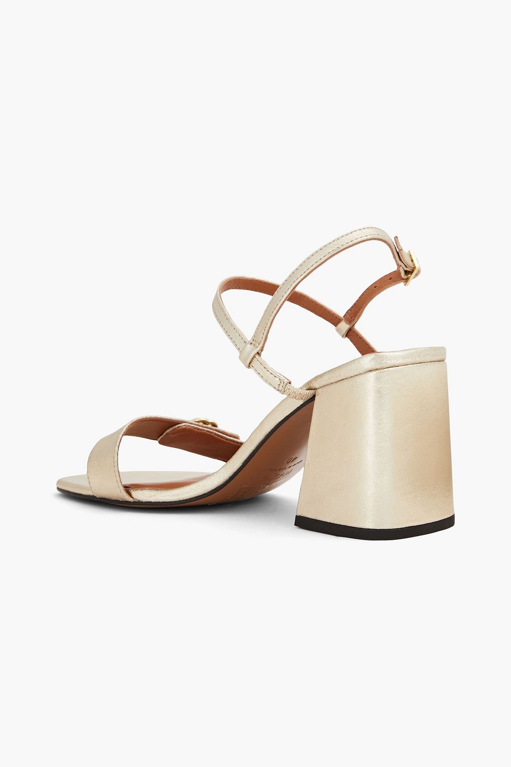 MAJE Embellished metallic leather sandals