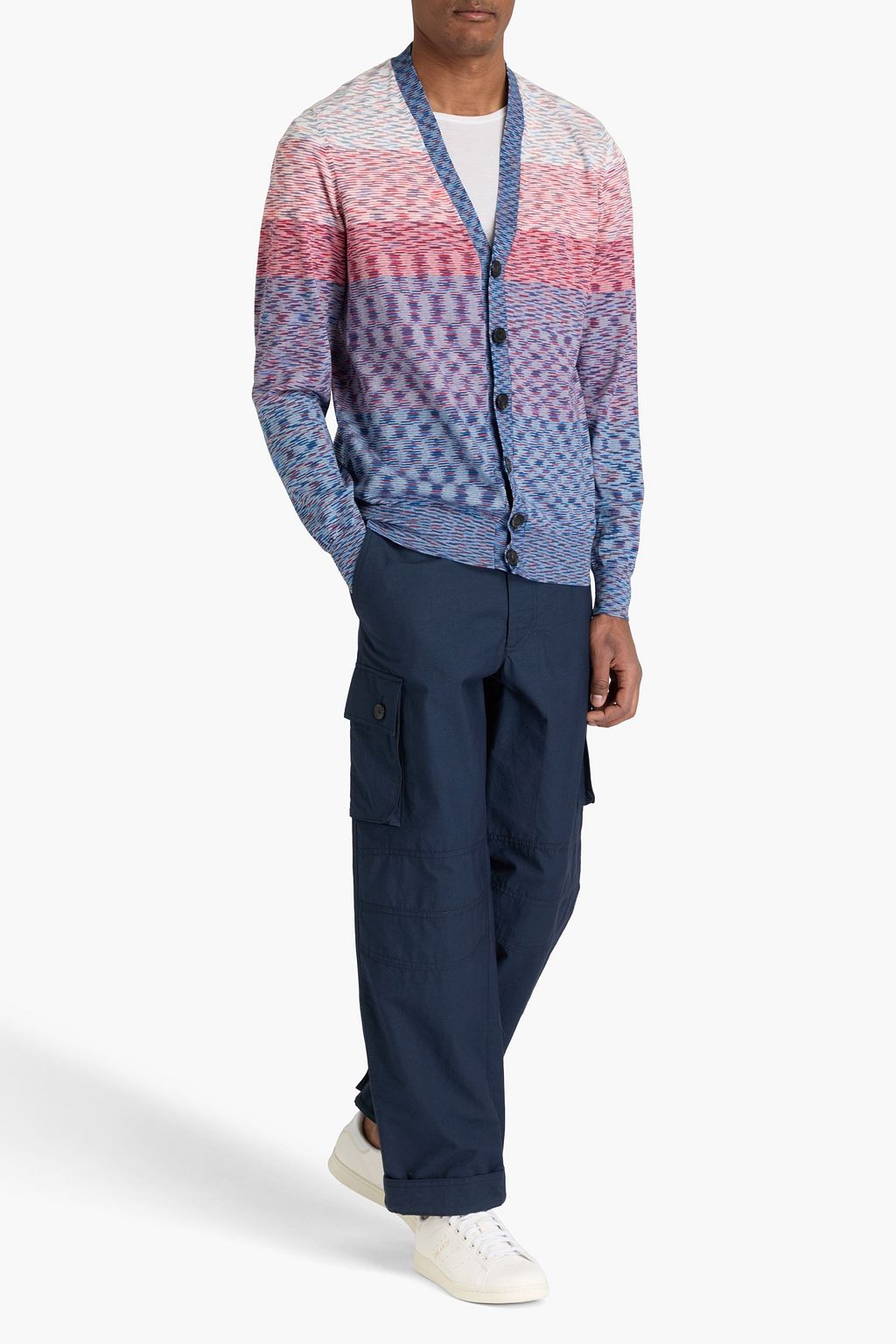 MISSONI كارديغان من القطن بألوان متداخلة