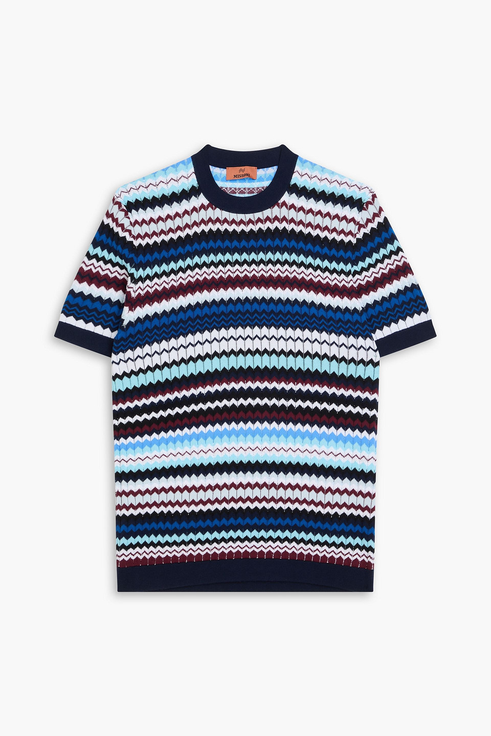 Jacquard-knit cotton T-shirt