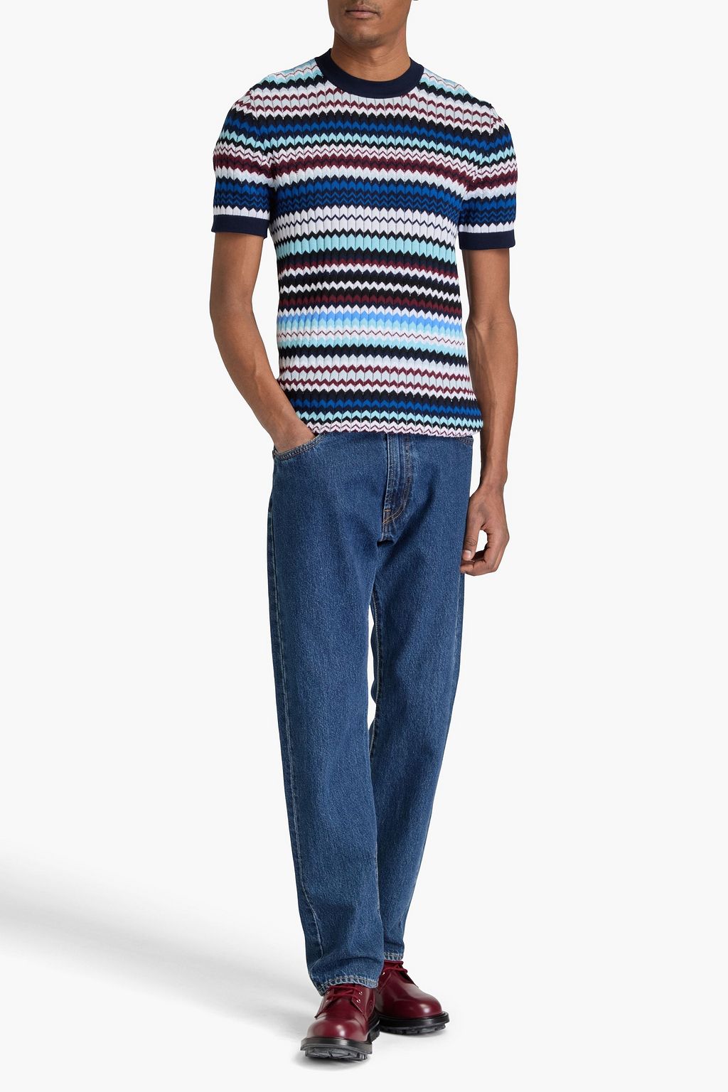 MISSONI 자카드 니트 코튼 티셔츠