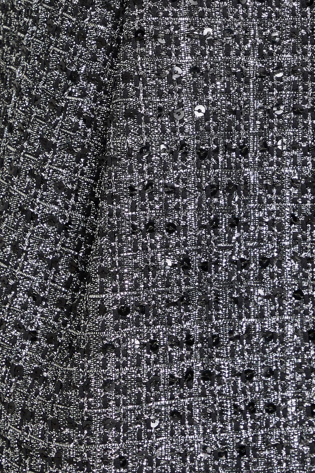 MAJE Sequin-embellished metallic tweed shorts