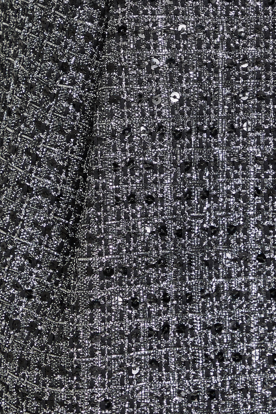 Maje Sequin-embellished Metallic Tweed Shorts In Schwarz