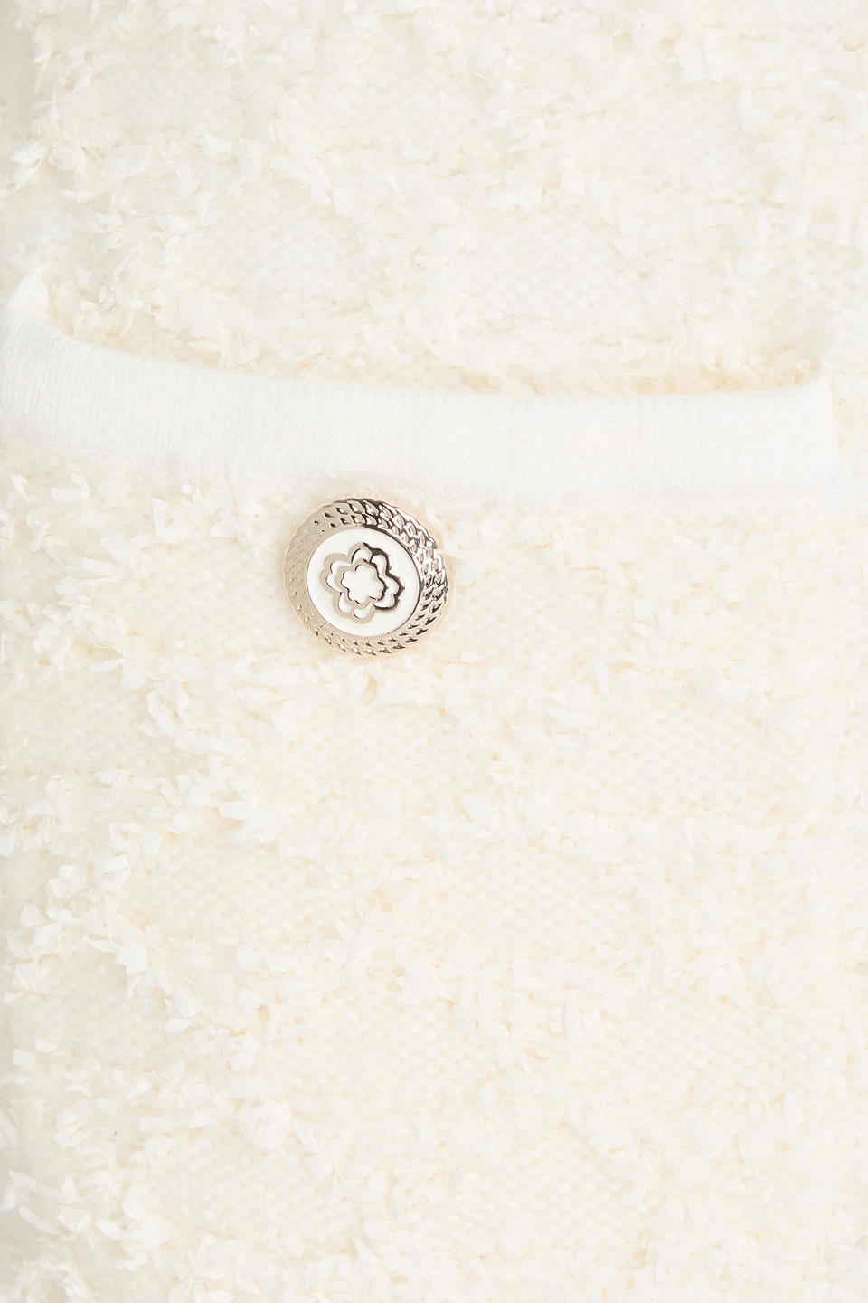 Maje Frayed Knitted Mini Skirt In Elfenbein