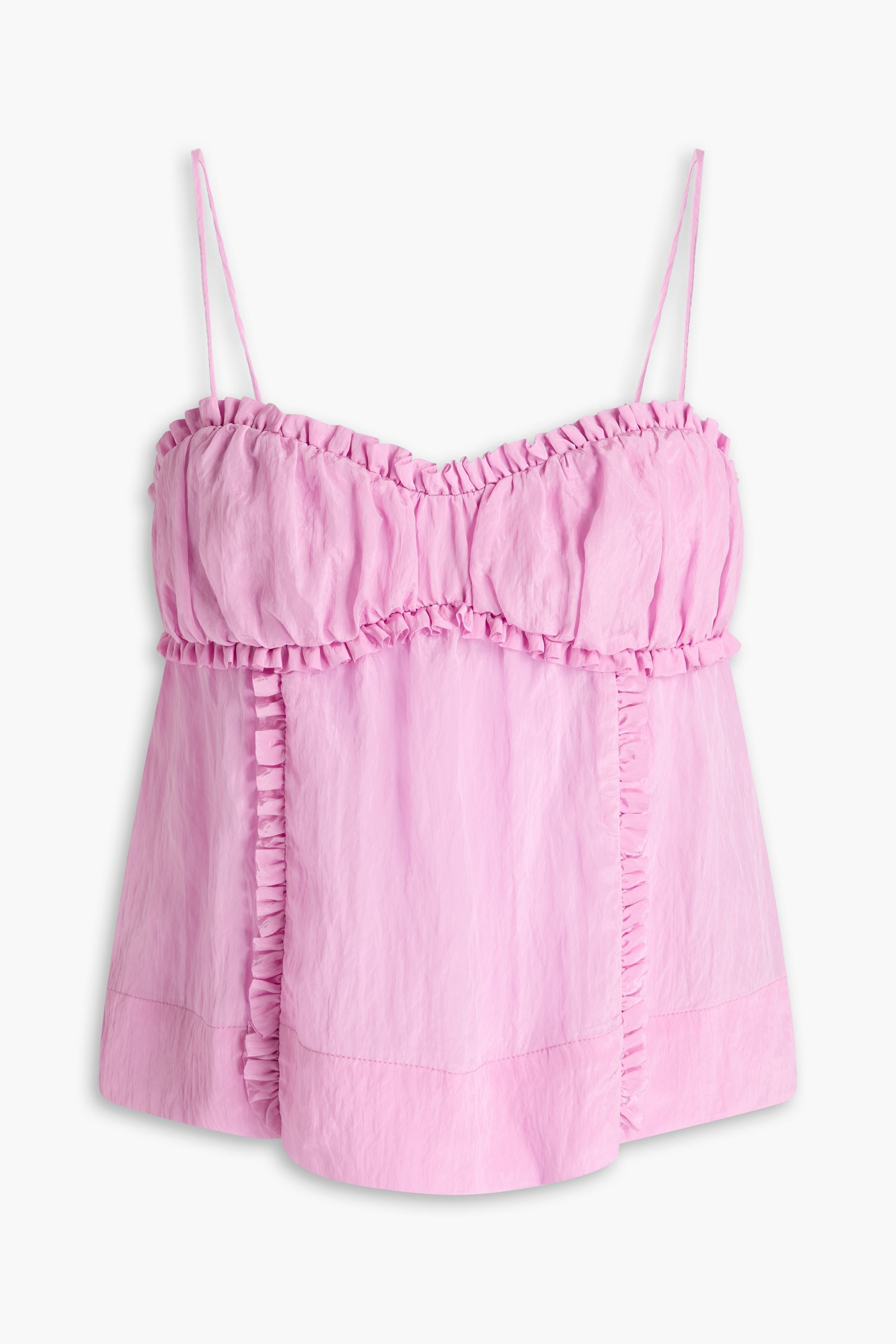 GANNI Ruffled taffeta top thumbnail