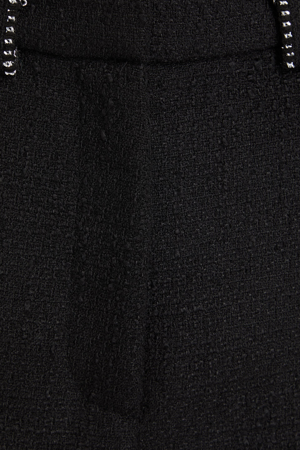 Maje Chain-embellished Tweed Wide-leg Pants In Schwarz