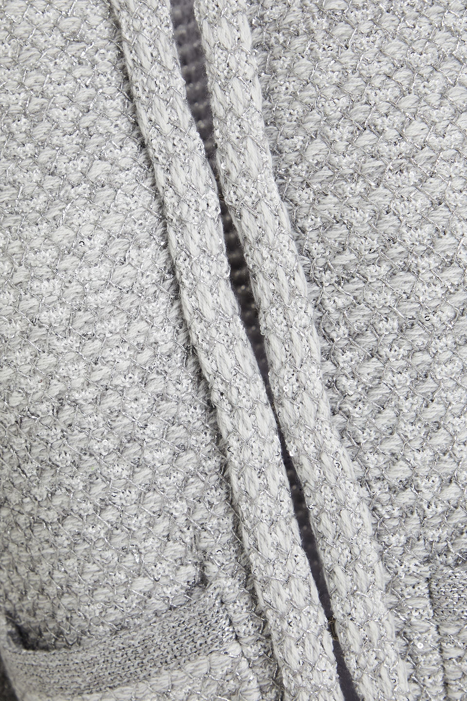 Maje Metallic Knitted Cardigan In Hellgrau