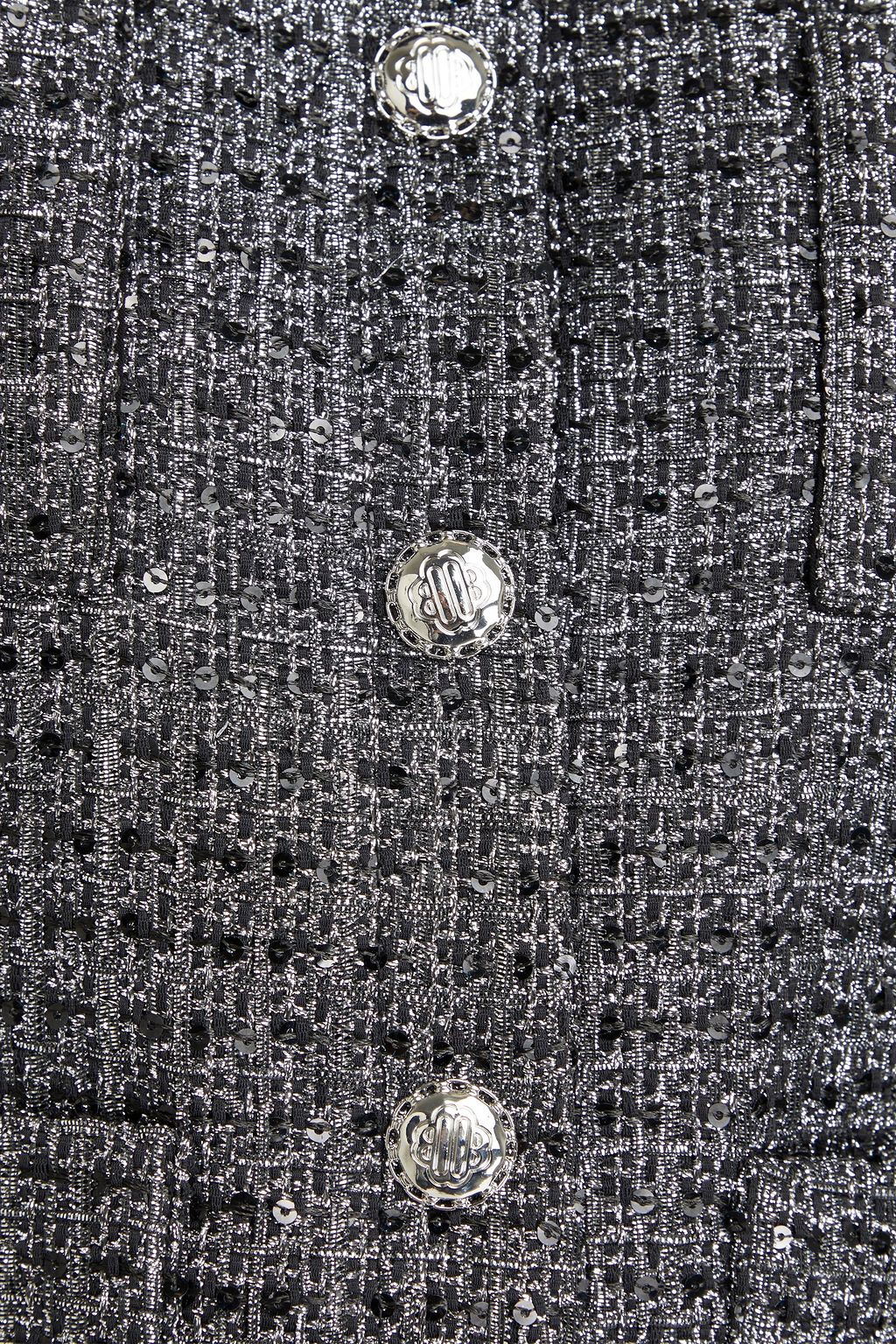 MAJE Sequin-embellished metallic tweed jacket