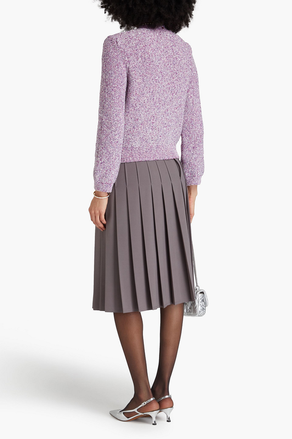 Maje Sequinned Cardigan In Violett