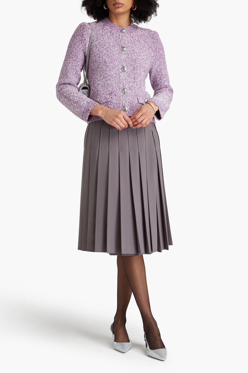 Maje Sequinned Cardigan In Violett
