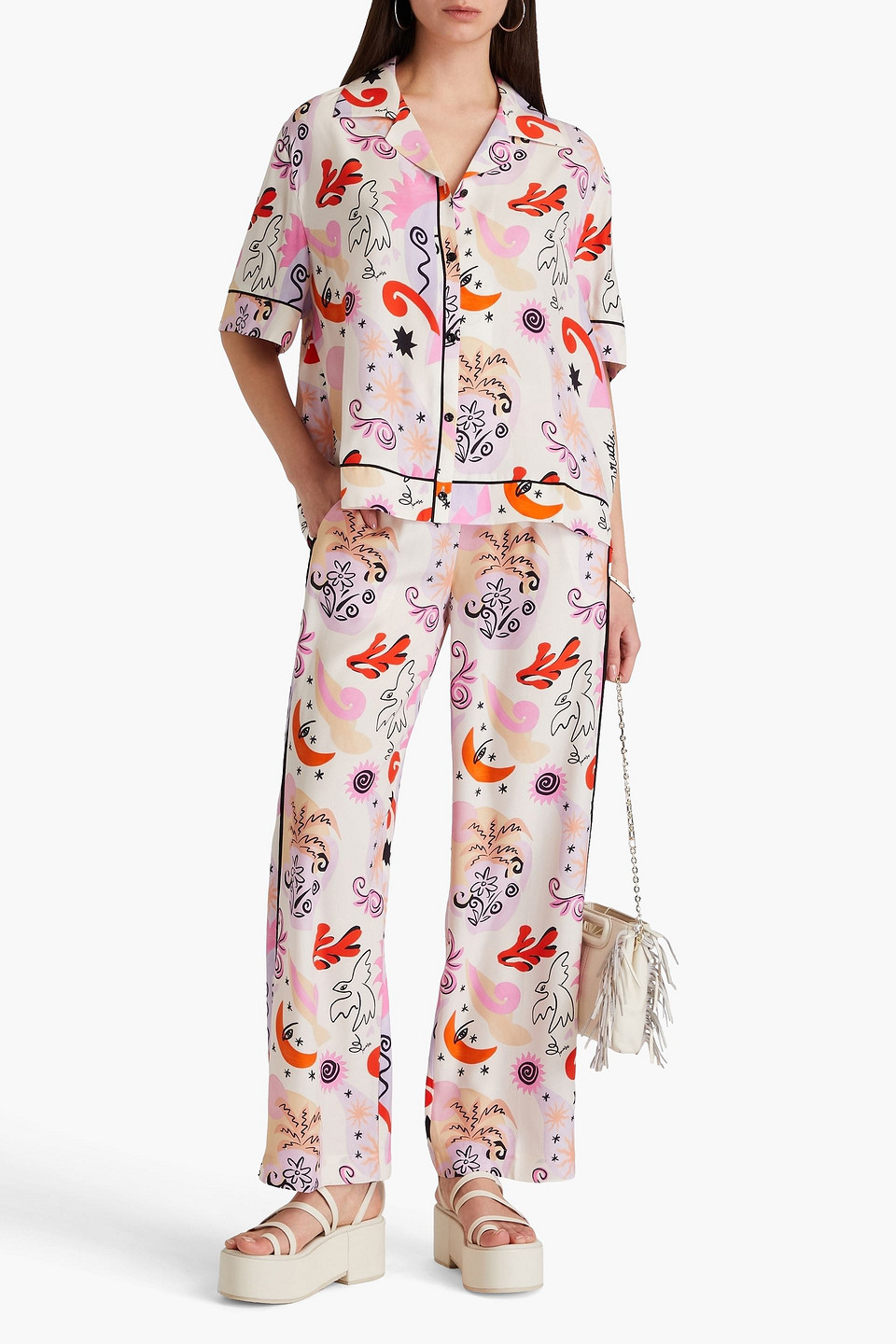  Maje - Hemd Aus Seidensatin Mit Print - Bunt - 0 