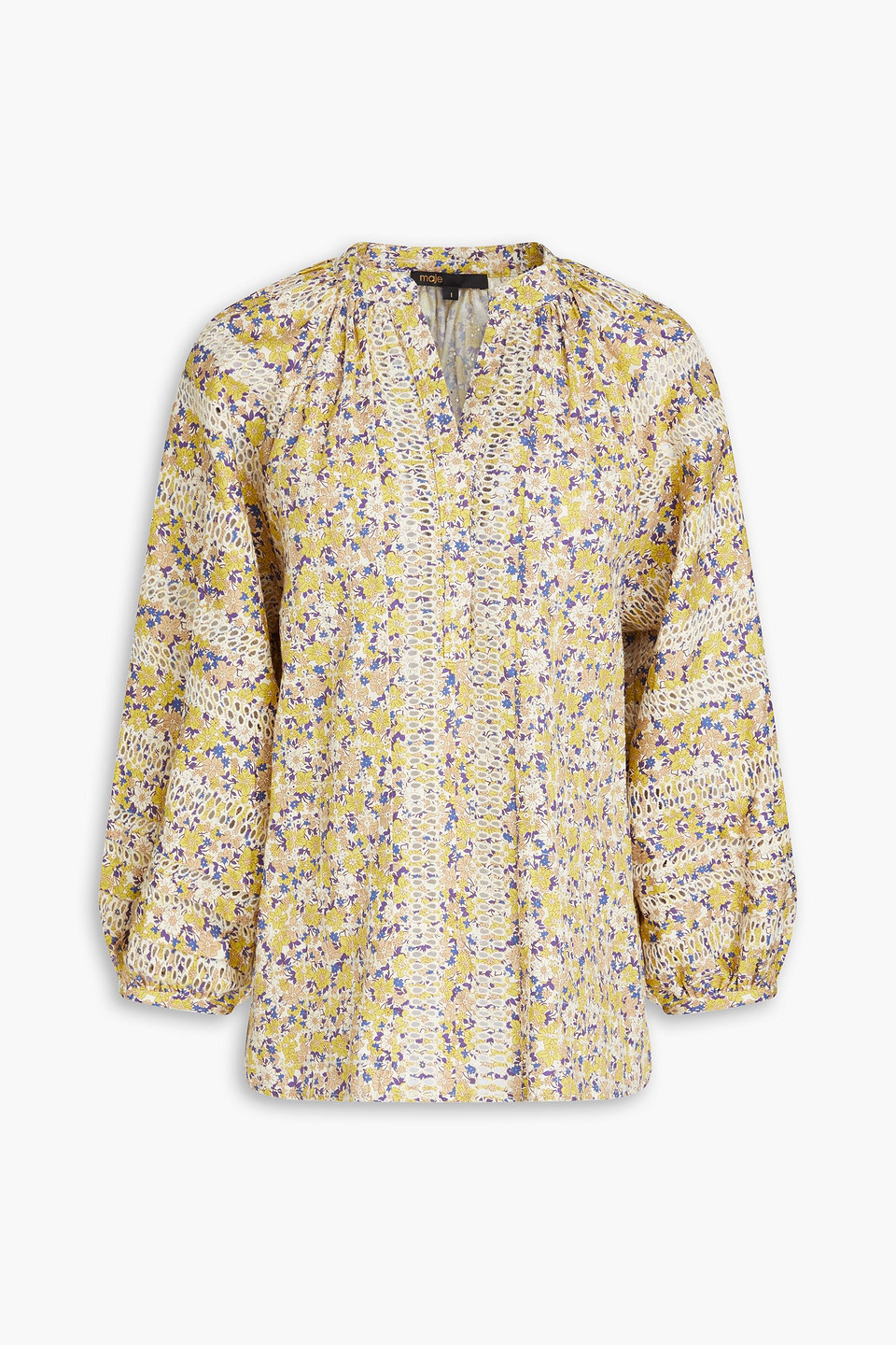 Maje Floral-print Cotton-twill Blouse