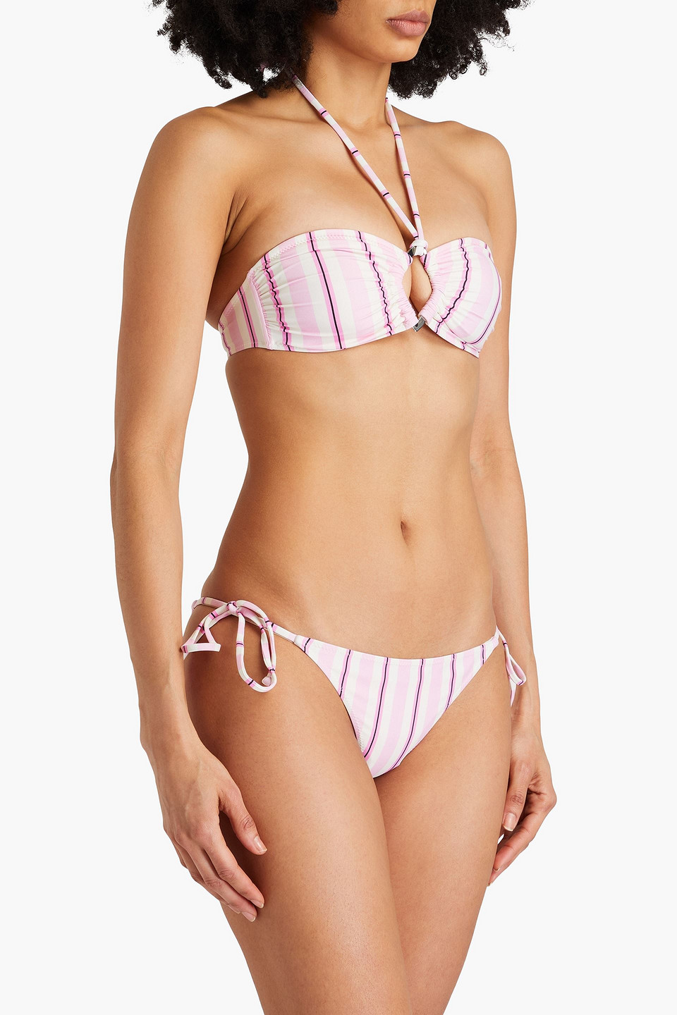  Ganni - Bikini-höschen Mit Streifen - Pink - Eu 36 