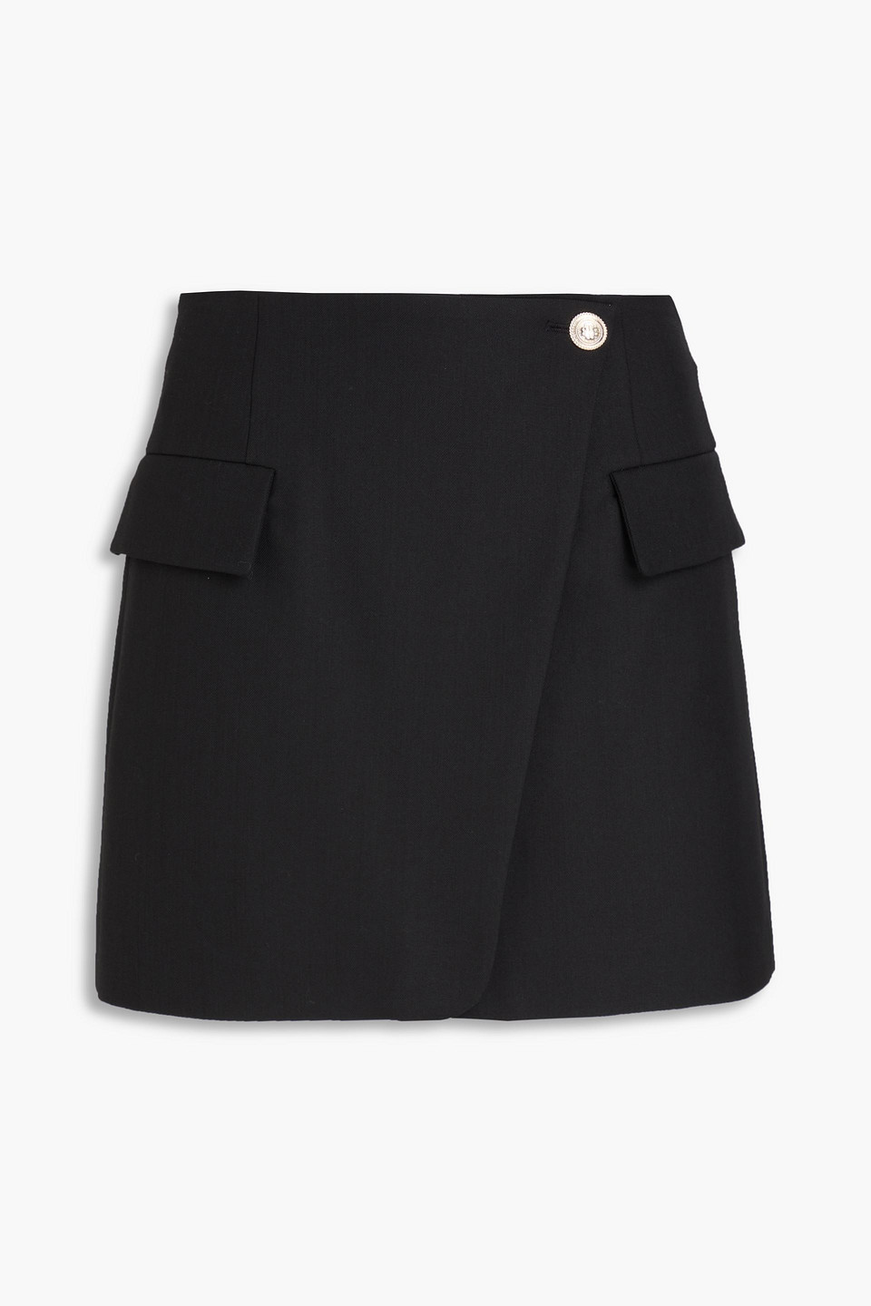 Maje Asymetric Wrap Miniskirt In Schwarz
