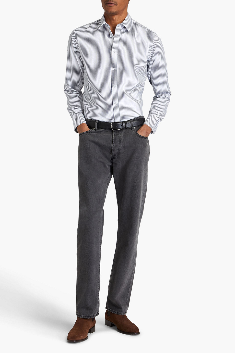 Rag & Bone Fit 2 Tomlin Striped Cotton-poplin Shirt In White