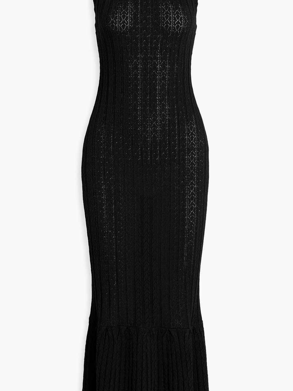 molino ribbed pointelle-knit maxi dress