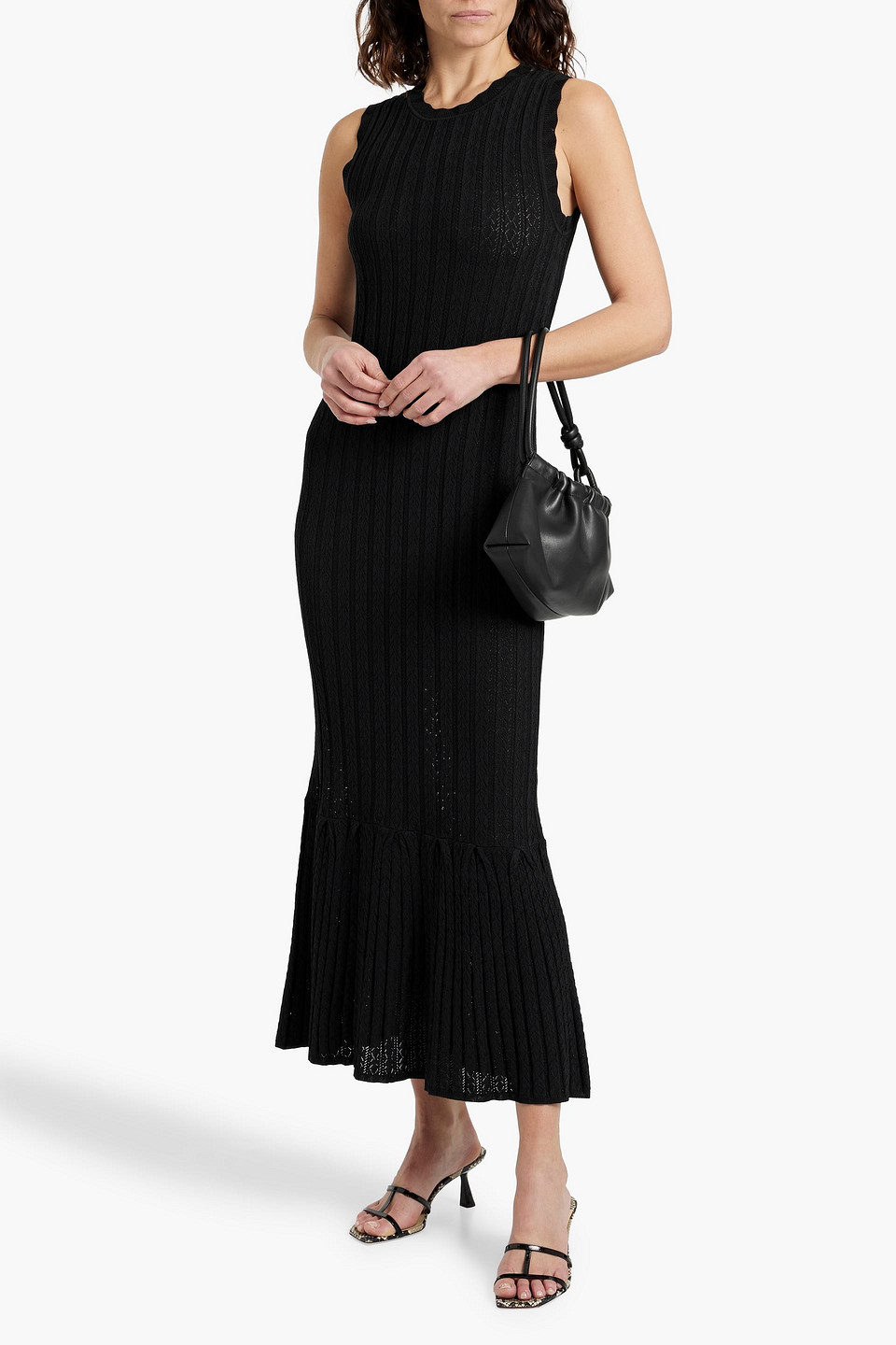 LOULOU STUDIO MOLINO RIBBED POINTELLE-KNIT MAXI DRESS