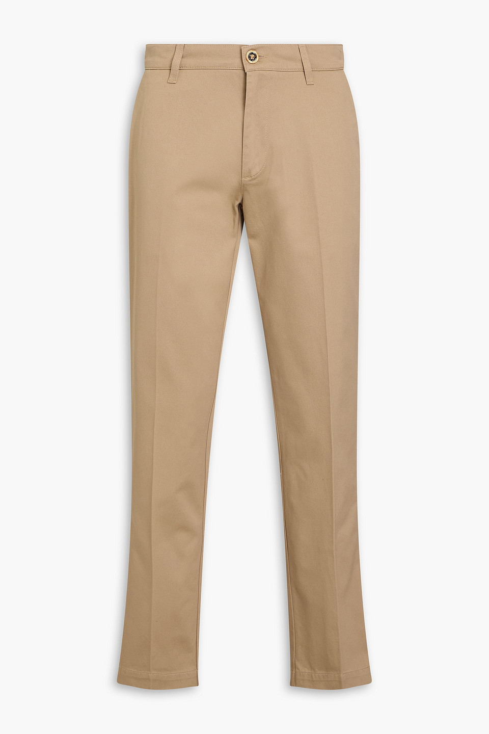 Versace Cotton-twill Chinos In Beige
