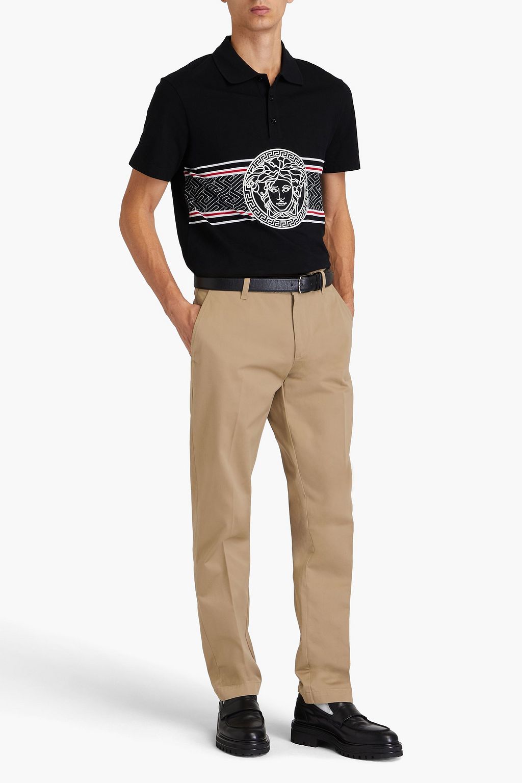 VERSACE Cotton-twill chinos