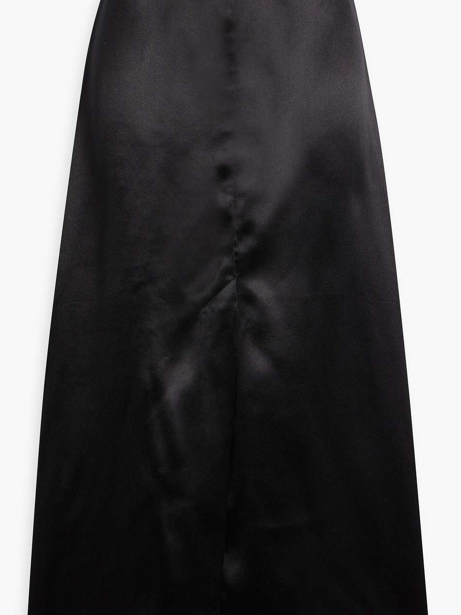 lys silk-blend satin midi skirt