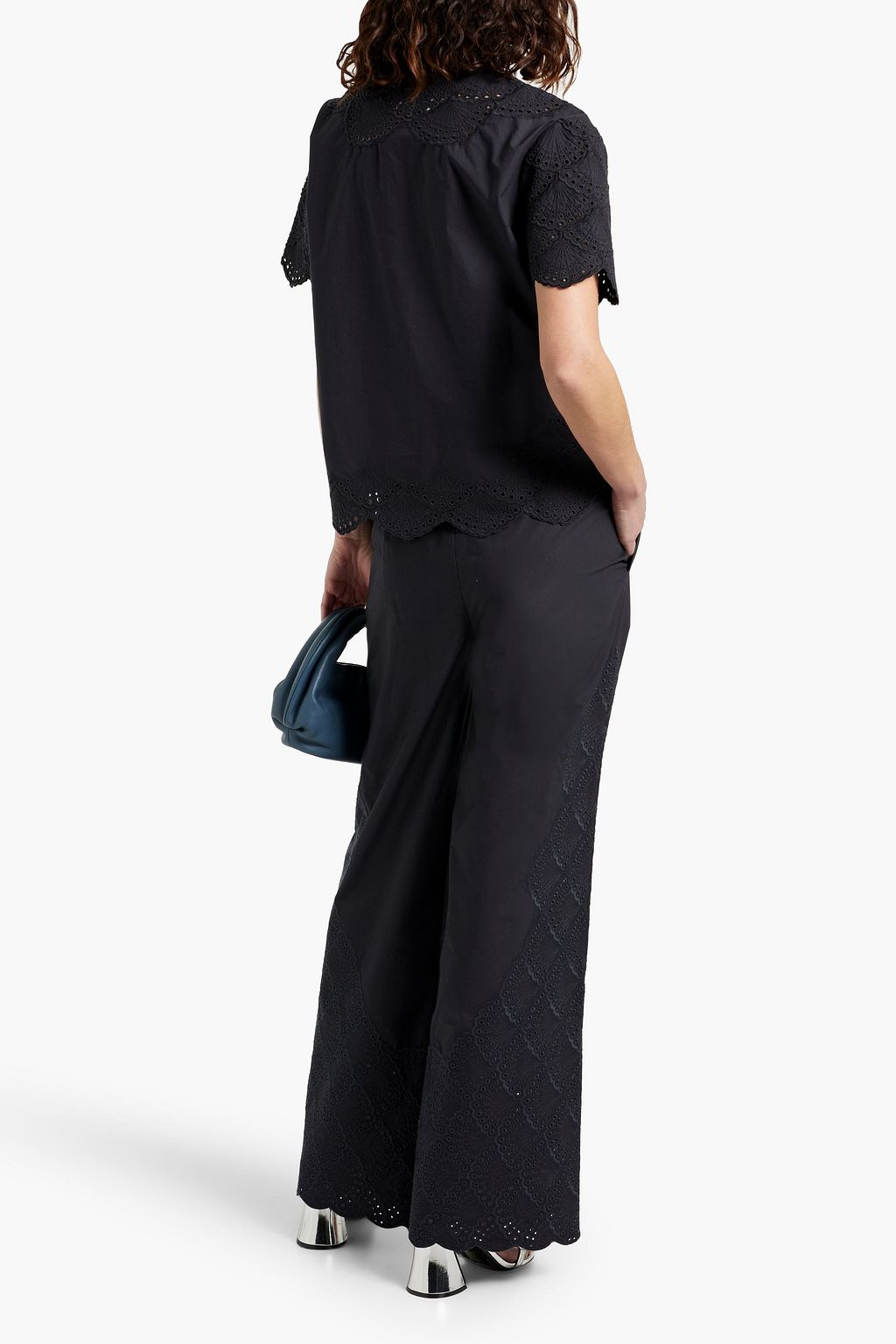 LOULOU STUDIO Dulche broderie anglaise cotton wide-leg pants