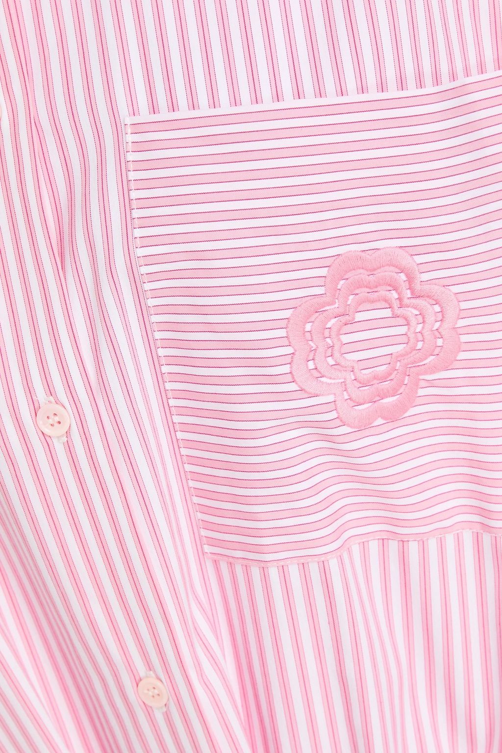 MAJE Tie-front striped cotton-blend shirt dress